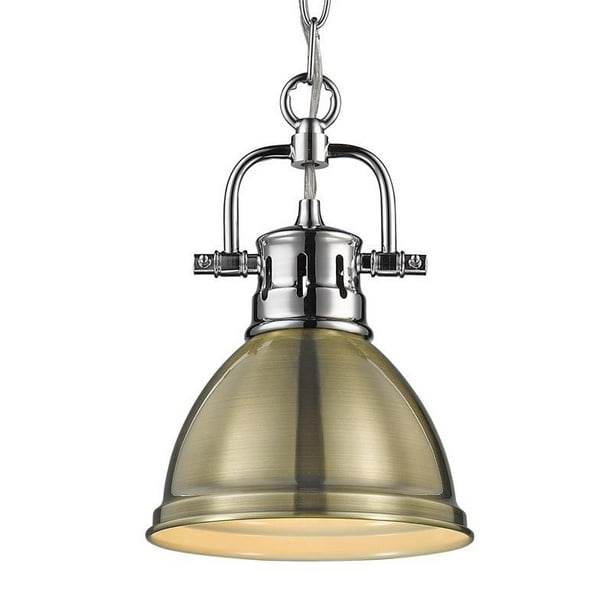 Golden Lighting 3602-M1L AB One Light Mini Pendant Gold Golden Lighting 3602-M1L AB One Light Mini Pendant Gold
